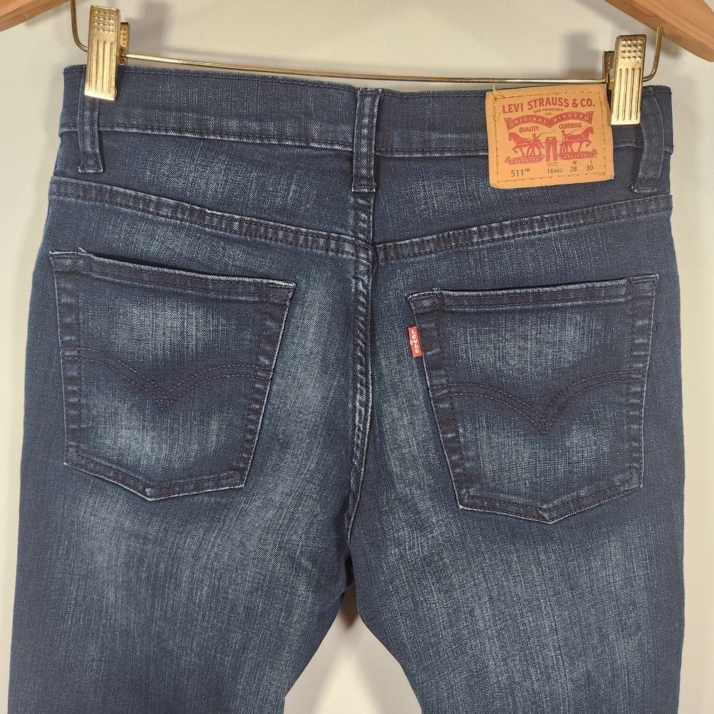 511 Levis Men's Dark Blue Slim Jeans 16 Reg 28X30 - Picture 2 of 7